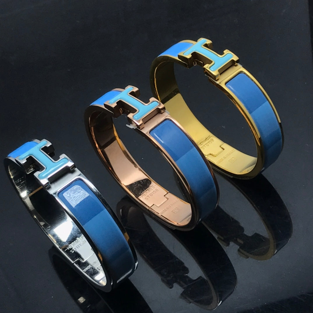 [⭐⭐JeweliWhal]H BRACELET BLUE RAINBOW CERAMIC