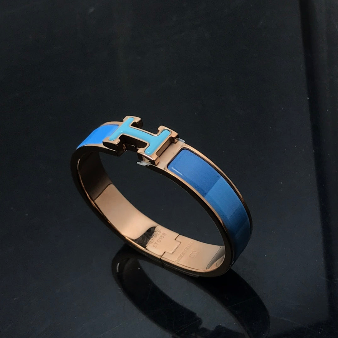 [⭐⭐JeweliWhal]H BRACELET BLUE RAINBOW CERAMIC