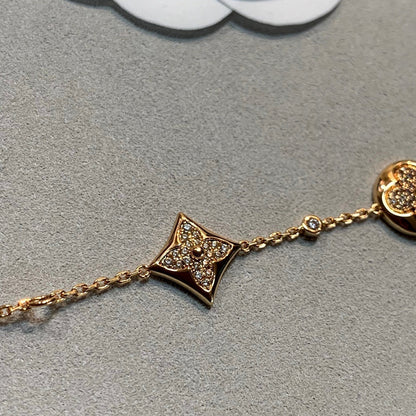 [⭐⭐JeweliWhal]STAR AND SUN 4 MOTIFS GOLD DIAMONDS BRACELET