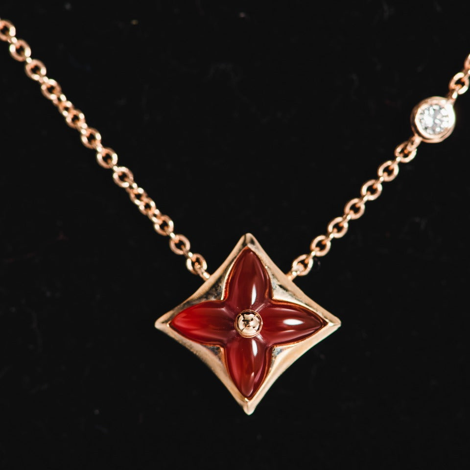 [⭐⭐JeweliWhal]STAR NECKLACE PINK GOLD 1 DIAMOND