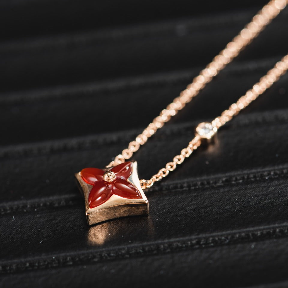 [⭐⭐JeweliWhal]STAR NECKLACE PINK GOLD 1 DIAMOND