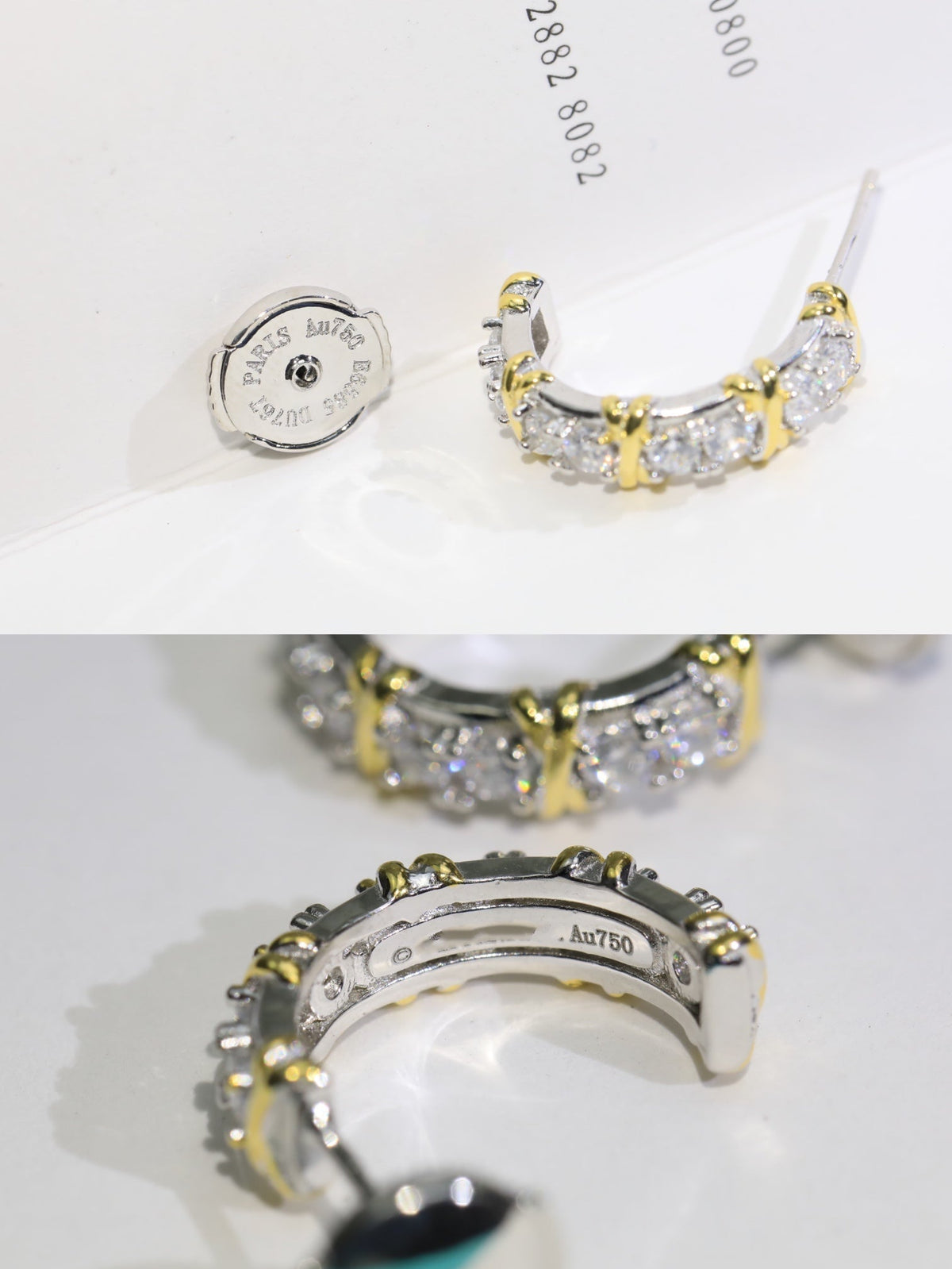 [⭐JeweliWhal]TWENTY STONE HOOP GOLD EARRINGS