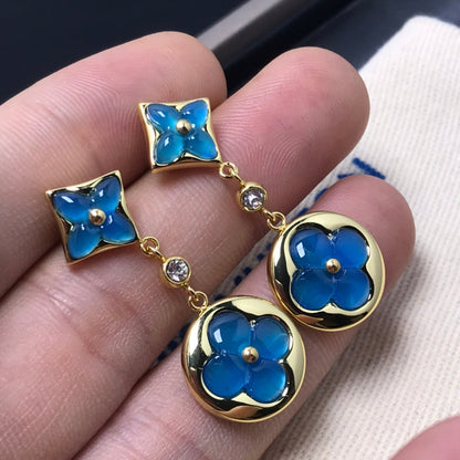 [⭐⭐JeweliWhal]スター＆サン アゲート ダイヤモンドピアス