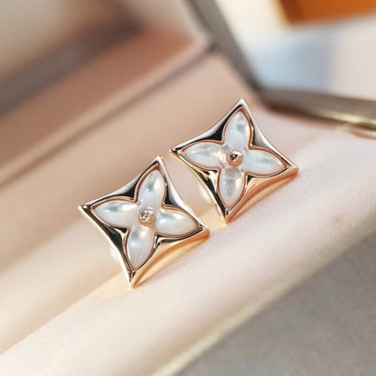 [⭐⭐JeweliWhal]STAR MOP PINK GOLD EARRINGS