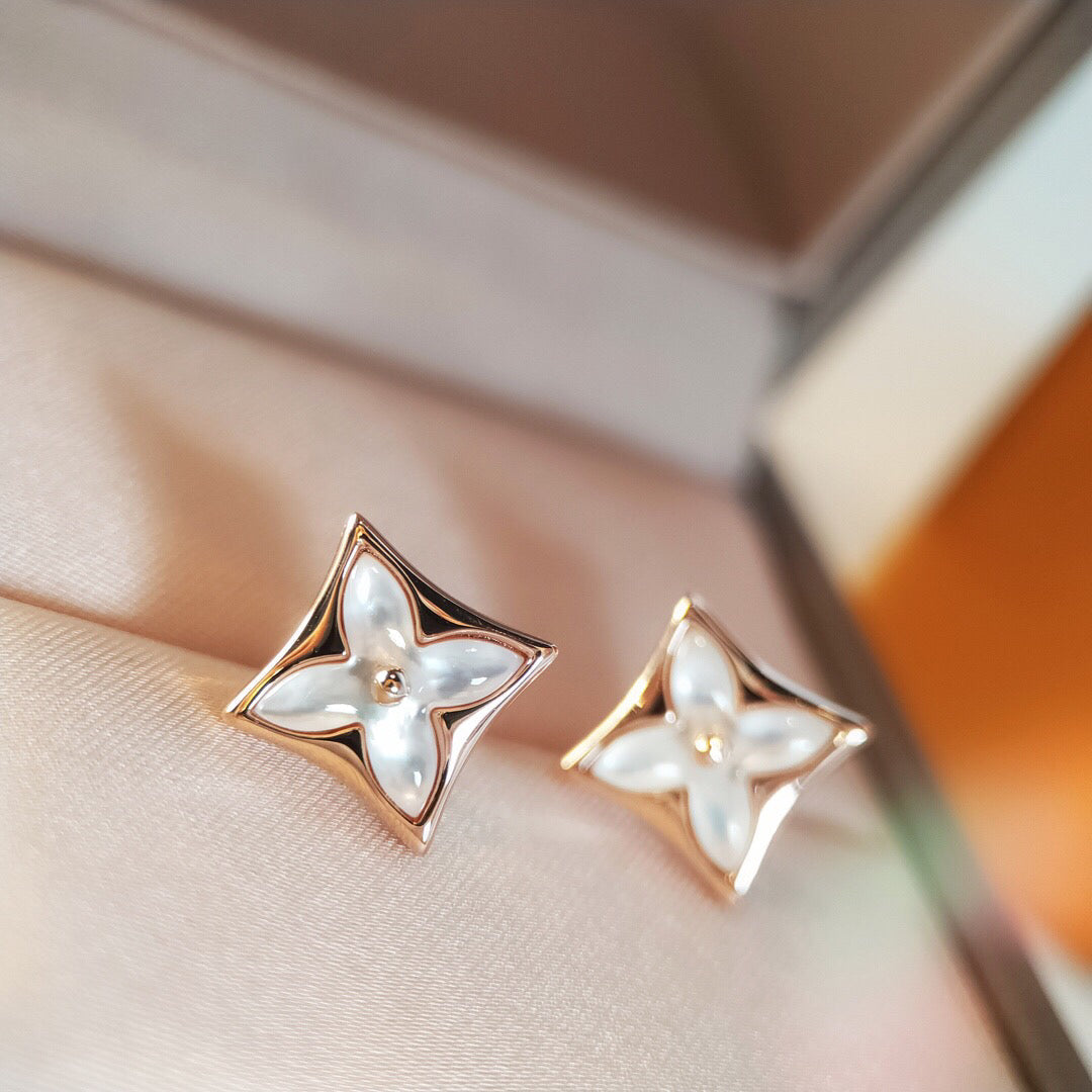 [⭐⭐JeweliWhal]STAR MOP PINK GOLD EARRINGS