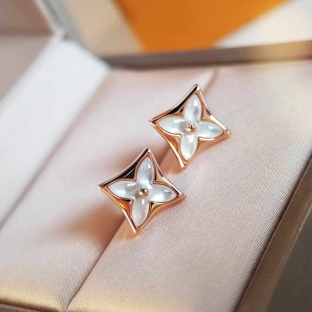 [⭐⭐JeweliWhal]STAR MOP PINK GOLD EARRINGS