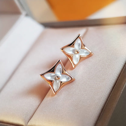 [⭐⭐JeweliWhal]STAR MOP PINK GOLD EARRINGS