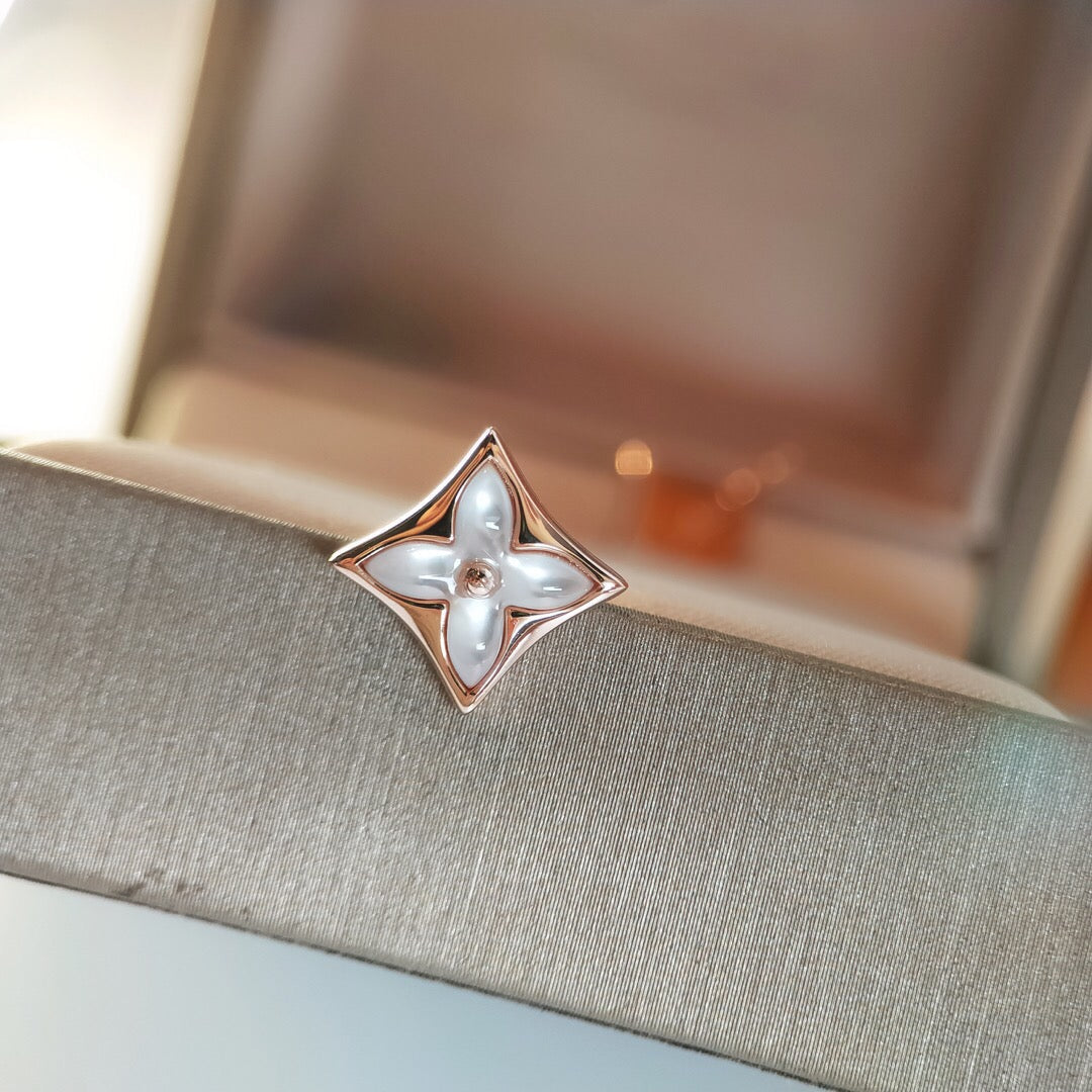 [⭐⭐JeweliWhal]STAR MOP PINK GOLD EARRINGS