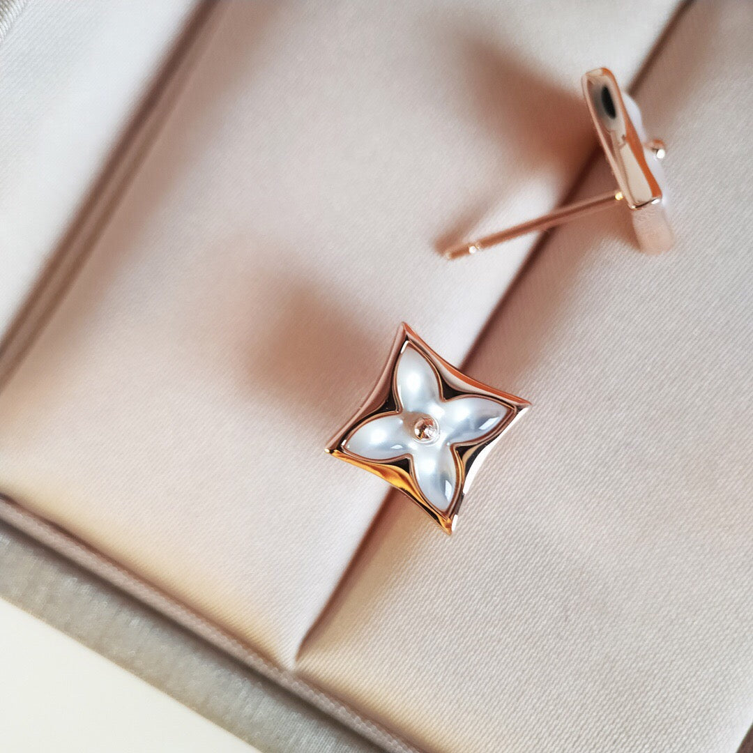 [⭐⭐JeweliWhal]STAR MOP PINK GOLD EARRINGS