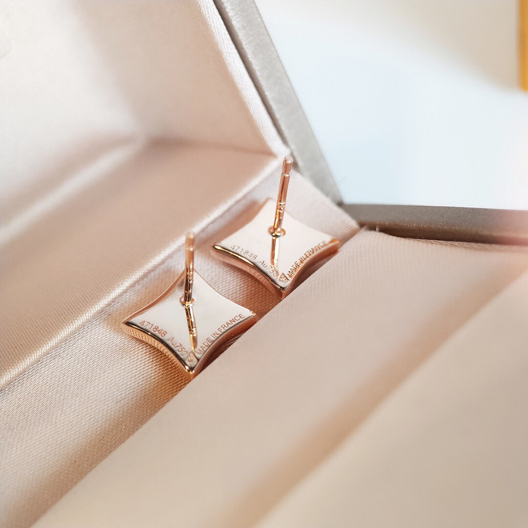 [⭐⭐JeweliWhal]STAR MOP PINK GOLD EARRINGS