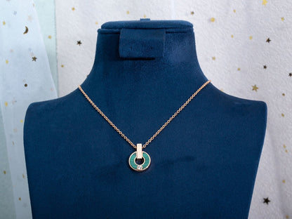 [⭐⭐JeweliWhal]GARI NECKLACE PINK GOLD MALACHITE