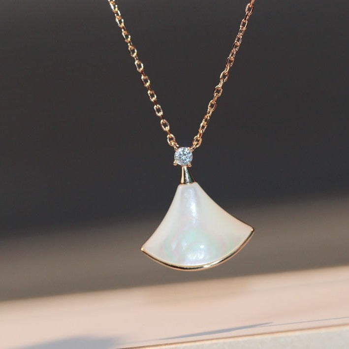 [⭐⭐JeweliWhal]DREAM NECKLACE WHITE MOP PINK GOLD 1 DIAMOND