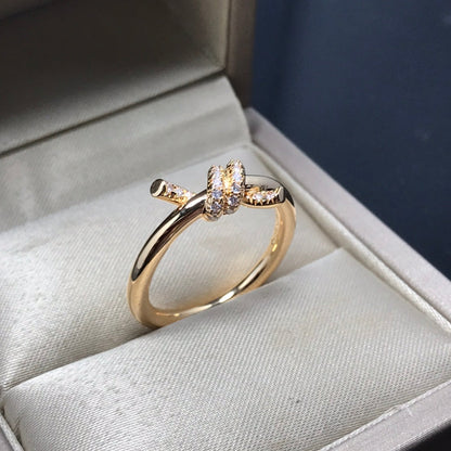 [⭐JeweliWhal]KNOT RING 1.2MM DIAMOND