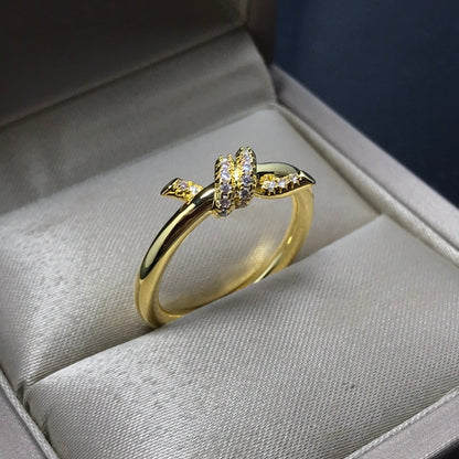 [⭐JeweliWhal]KNOT RING 1.2MM DIAMOND