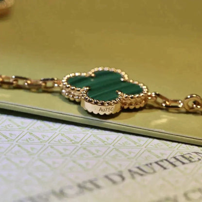 [⭐⭐JeweliWhal] CLOVER 5 MOTIF MALACHITE BRACELET COLLECTION