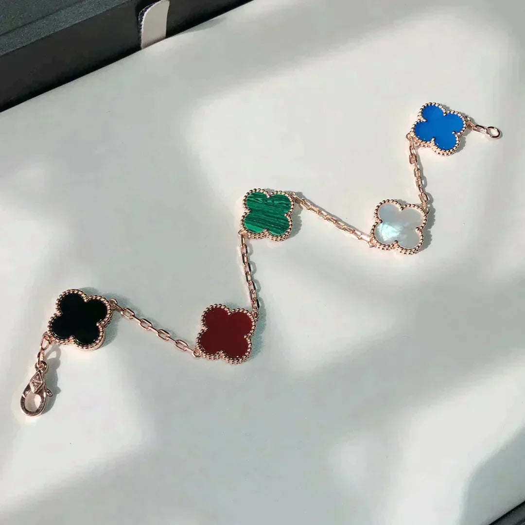 [⭐⭐JeweliWhal]CLOVER 5 MOTIFS MULTICOLOR BRACELET