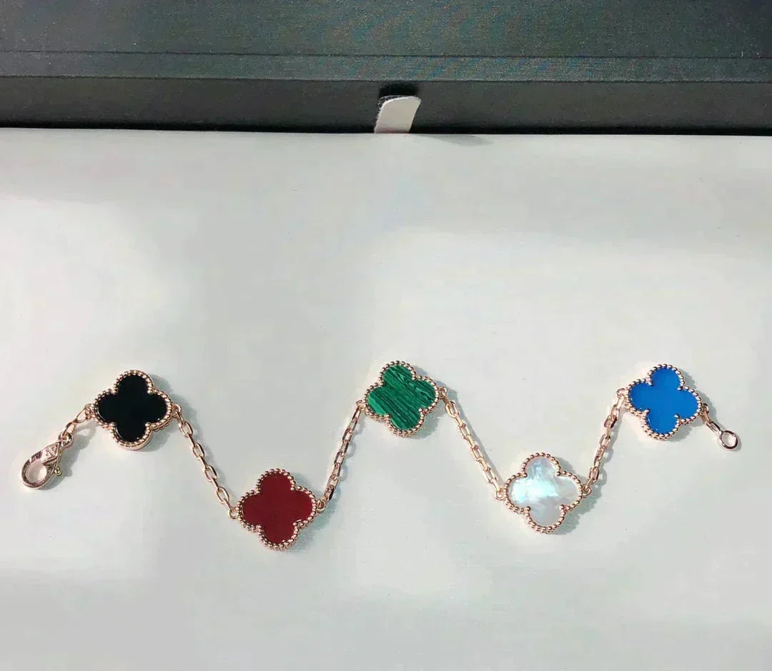 [⭐⭐JeweliWhal]CLOVER 5 MOTIFS MULTICOLOR BRACELET