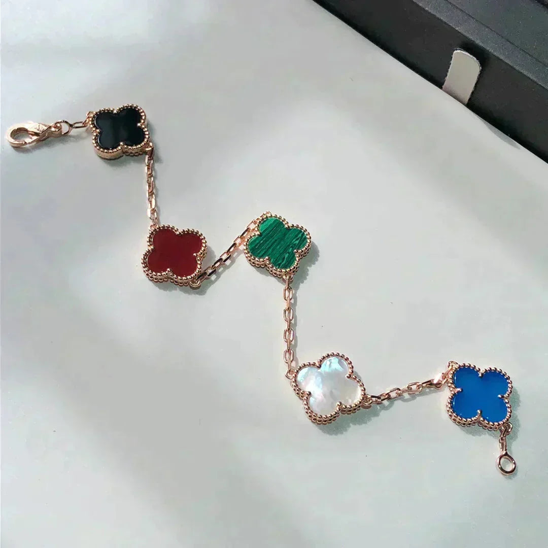 [⭐⭐JeweliWhal]CLOVER 5 MOTIFS MULTICOLOR BRACELET