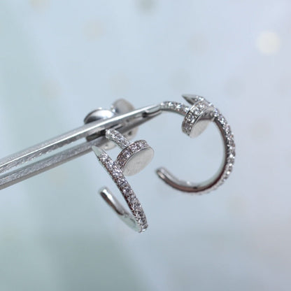 [⭐⭐JeweliWhal]JUSTE イヤリング 12.75MM シルバー ダイヤモンド