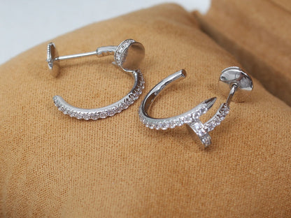 [⭐⭐JeweliWhal]JUSTE イヤリング 12.75MM シルバー ダイヤモンド