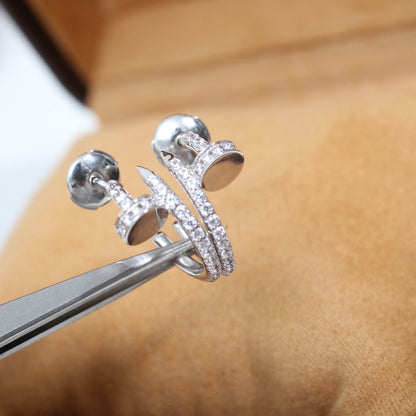 [⭐⭐JeweliWhal]JUSTE イヤリング 12.75MM シルバー ダイヤモンド