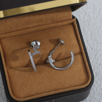 [⭐⭐JeweliWhal]JUSTE イヤリング 12.75MM シルバー ダイヤモンド