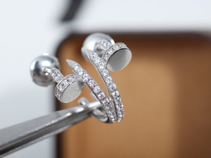 [⭐⭐JeweliWhal]JUSTE イヤリング 12.75MM シルバー ダイヤモンド