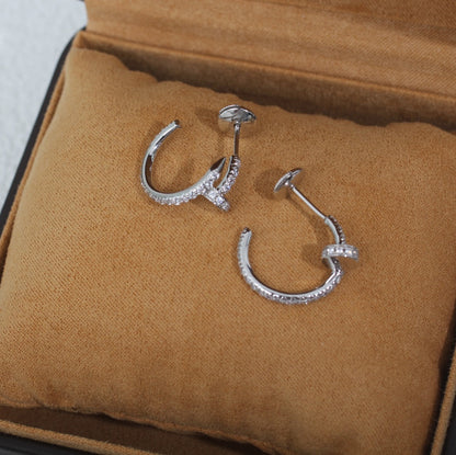 [⭐⭐JeweliWhal]JUSTE イヤリング 12.75MM シルバー ダイヤモンド