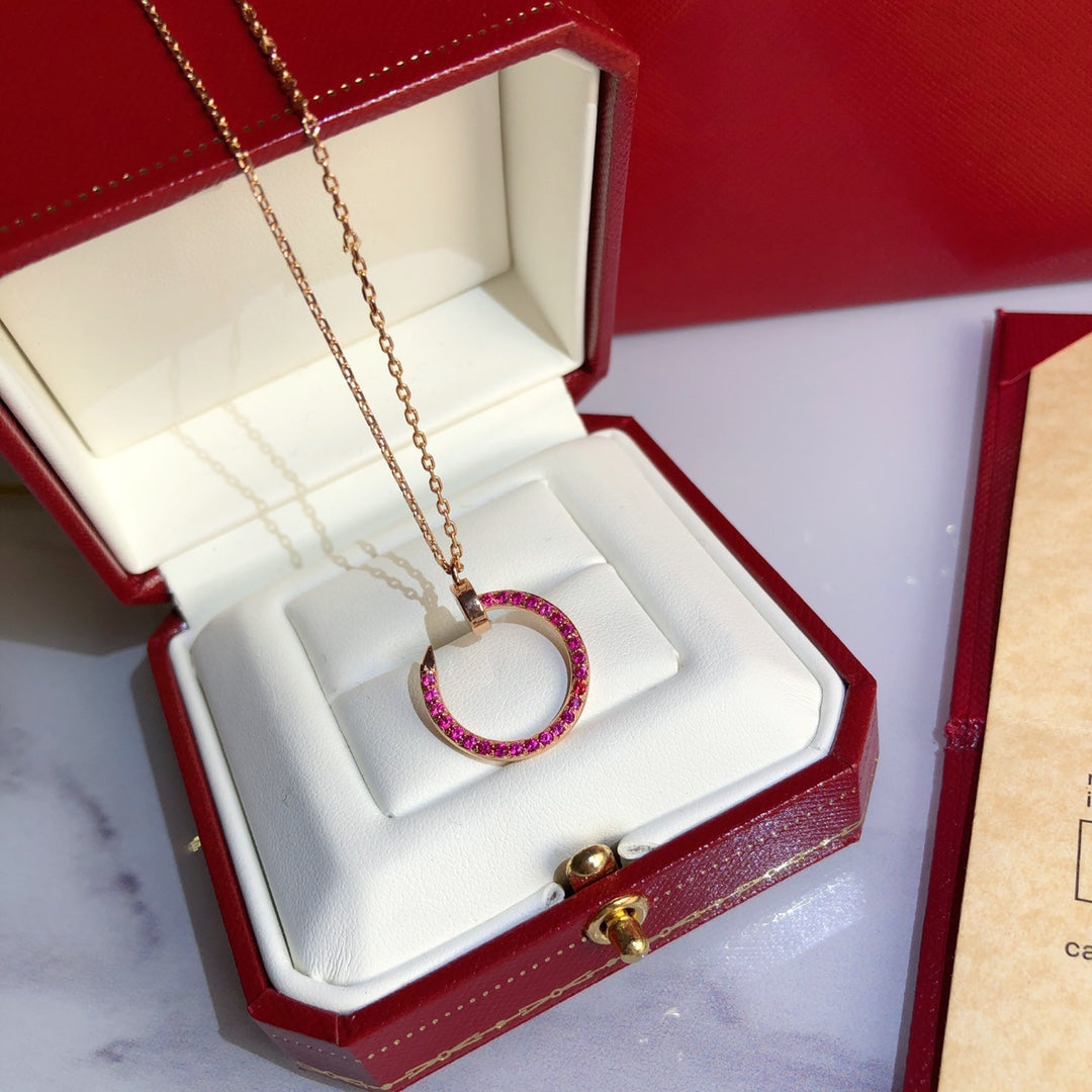 [⭐⭐JeweliWhal]JUSTE NECKLACE GOLD RED DIAMONDS