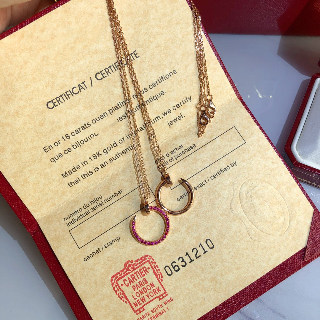 [⭐⭐JeweliWhal]JUSTE NECKLACE GOLD RED DIAMONDS