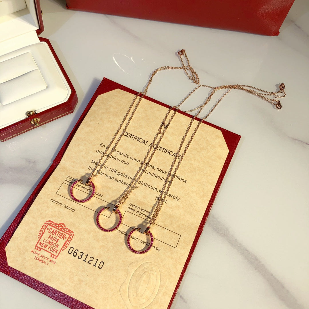 [⭐⭐JeweliWhal]JUSTE NECKLACE GOLD RED DIAMONDS