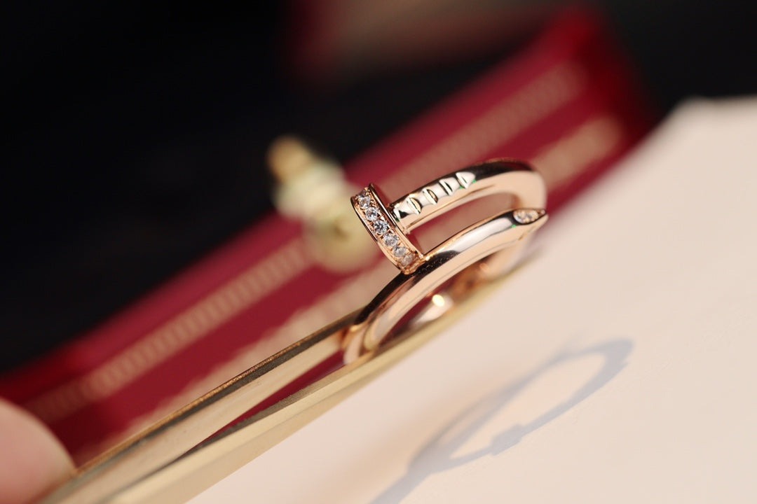 [⭐⭐JeweliWhal]JUSTE RING 2.65MM PINK GOLD DIAMOND