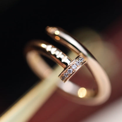 [⭐⭐JeweliWhal]JUSTE RING 2.65MM PINK GOLD DIAMOND