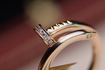 [⭐⭐JeweliWhal]JUSTE RING 2.65MM PINK GOLD DIAMOND