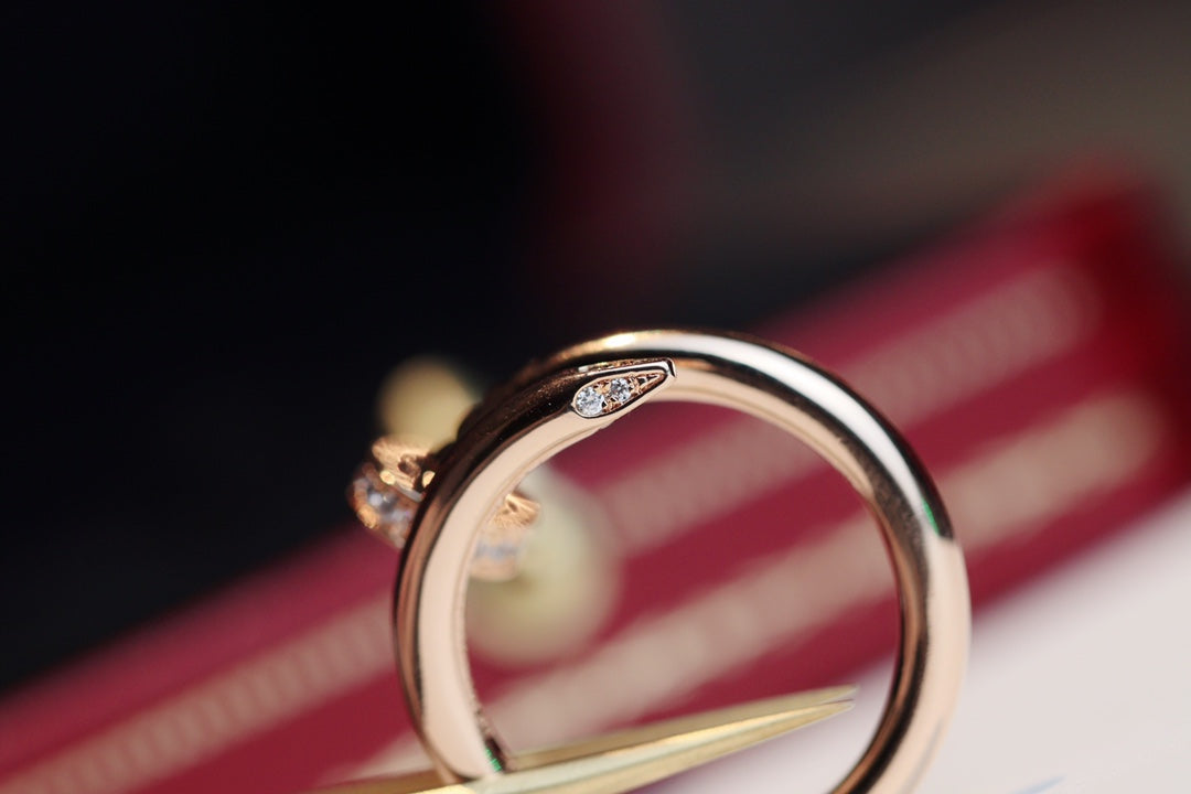 [⭐⭐JeweliWhal]JUSTE RING 2.65MM PINK GOLD DIAMOND