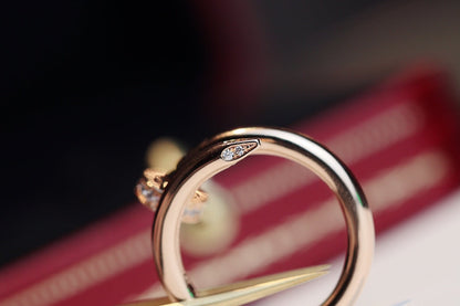 [⭐⭐JeweliWhal]JUSTE RING 2.65MM PINK GOLD DIAMOND