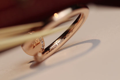[⭐⭐JeweliWhal]JUSTE RING 2.65MM PINK GOLD DIAMOND