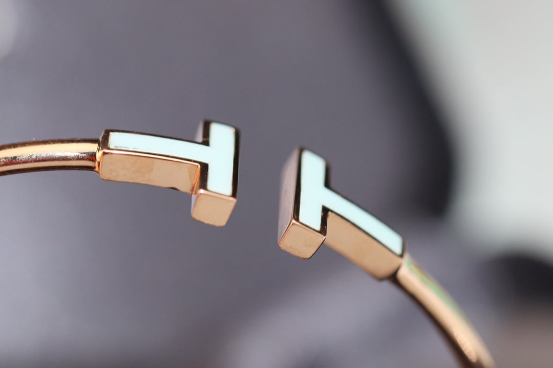 [⭐JeweliWhal]T BRACELET 1.8MM TURQUOISE PINK GOLD