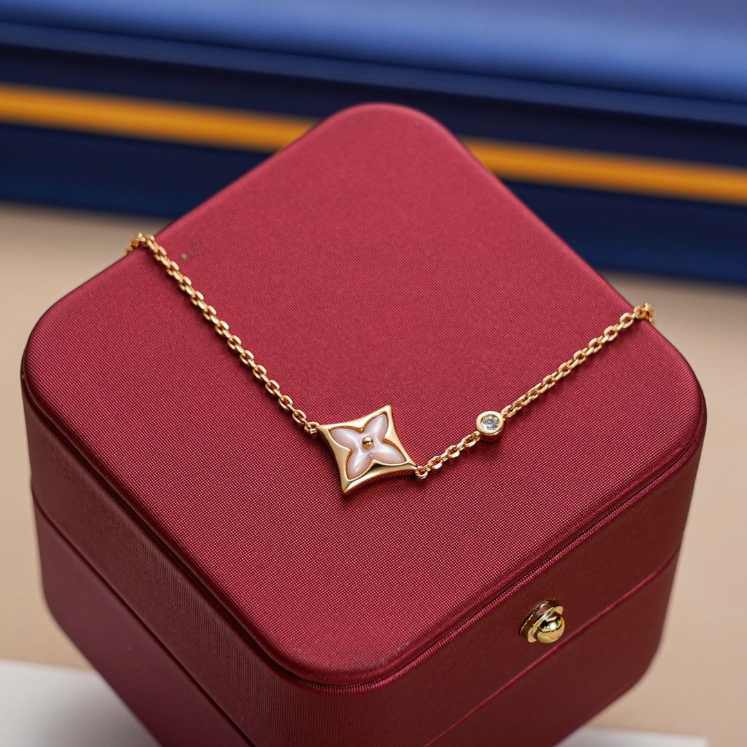 [⭐⭐JeweliWhal]STAR 1 DIAMOND PINK GOLD BRACELET