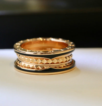 [⭐⭐JeweliWhal]ZERO 1 PINK GOLD BLACK CERAMIC RING