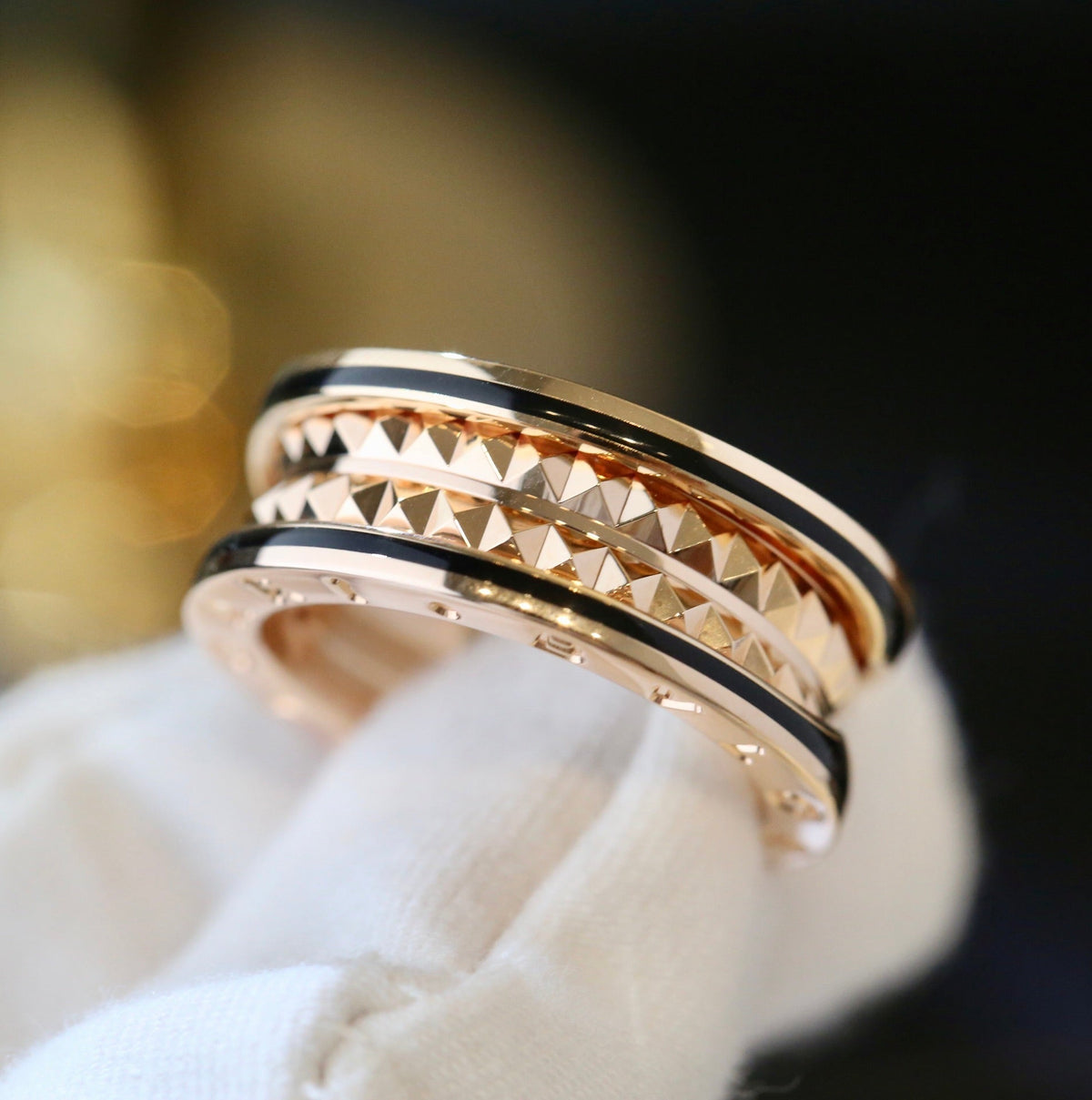 [⭐⭐JeweliWhal]ZERO 1 PINK GOLD BLACK CERAMIC RING