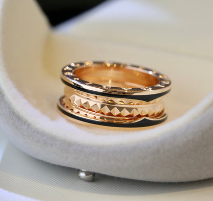 [⭐⭐JeweliWhal]ZERO 1 PINK GOLD BLACK CERAMIC RING