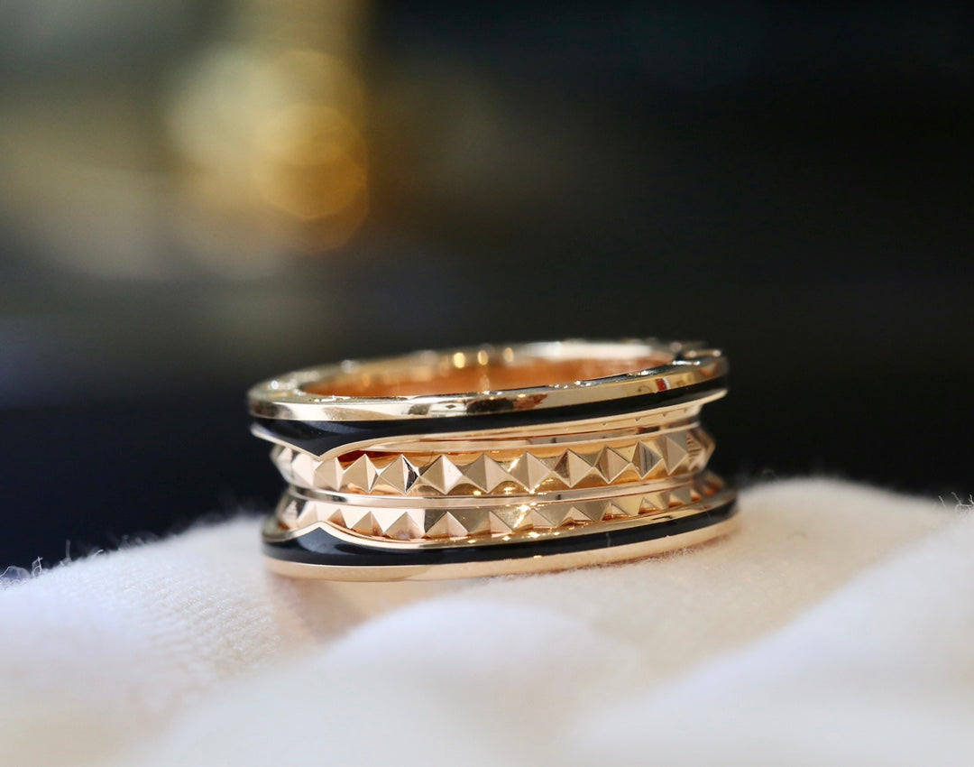 [⭐⭐JeweliWhal]ZERO 1 PINK GOLD BLACK CERAMIC RING