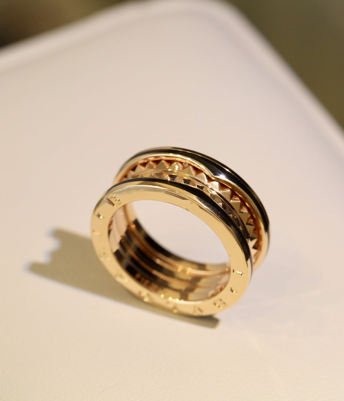 [⭐⭐JeweliWhal]ZERO 1 PINK GOLD BLACK CERAMIC RING