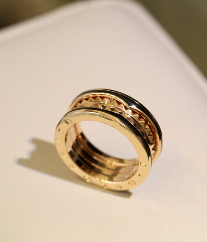 [⭐⭐JeweliWhal]ZERO 1 PINK GOLD BLACK CERAMIC RING