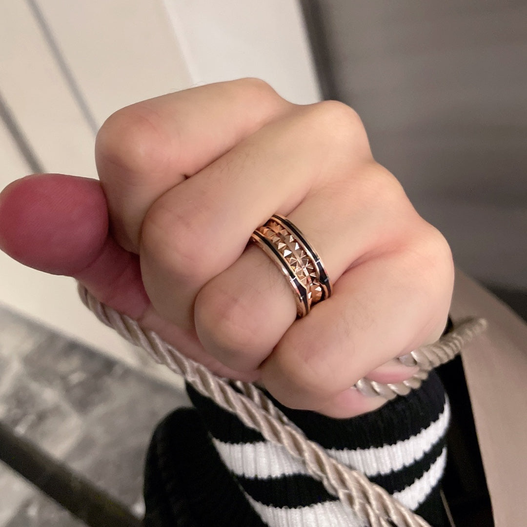 [⭐⭐JeweliWhal]ZERO 1 PINK GOLD BLACK CERAMIC RING