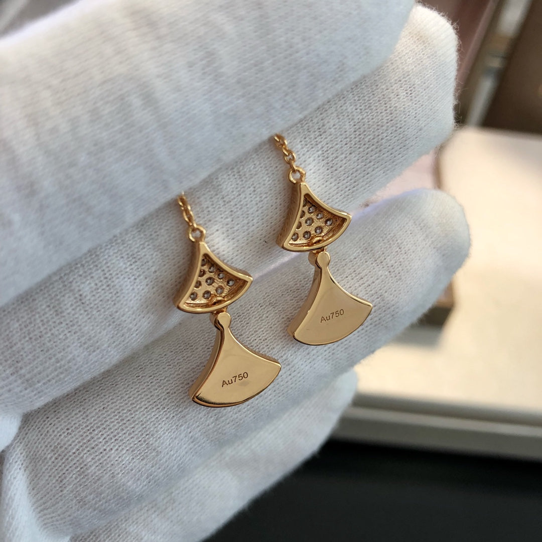 [⭐⭐JeweliWhal]DREAM EARRINGS 3 MOTIFS DIAMOND MOP PINK GOLD