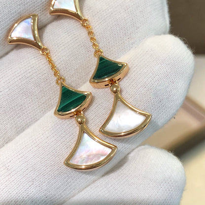 [⭐⭐JeweliWhal]DREAM EARRINGS 3 MOTIFS MALACHITE MOP PINK GOLD