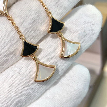 [⭐⭐JeweliWhal]DREAM EARRINGS 3 MOTIFS ONYX MOP PINK GOLD
