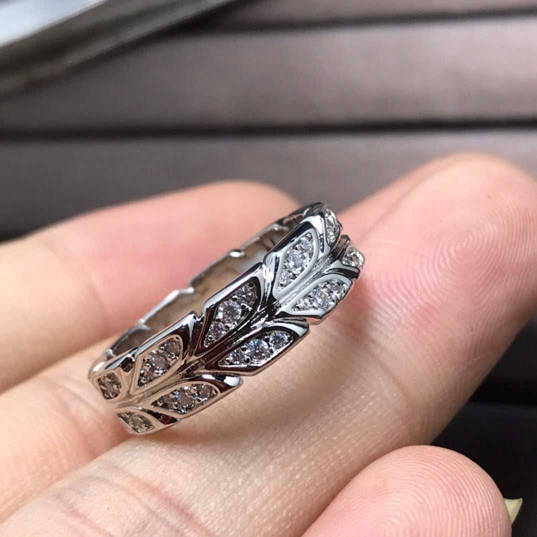 [⭐JeweliWhal]オリーブリーフ ダイヤモンドリング